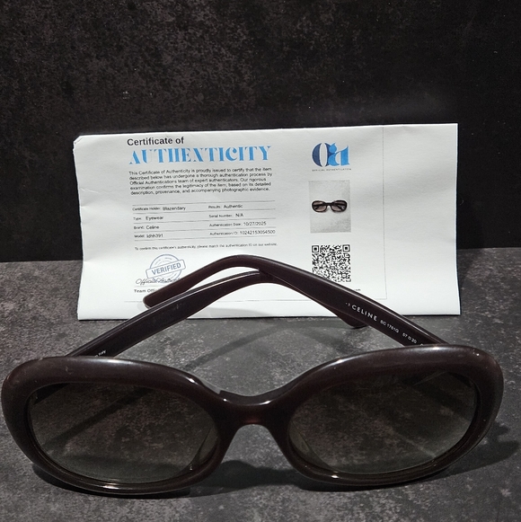 CELINE Oversized Oval Sunglasses Vintage 57/20/140 W/COA GUC - Picture 8 of 8